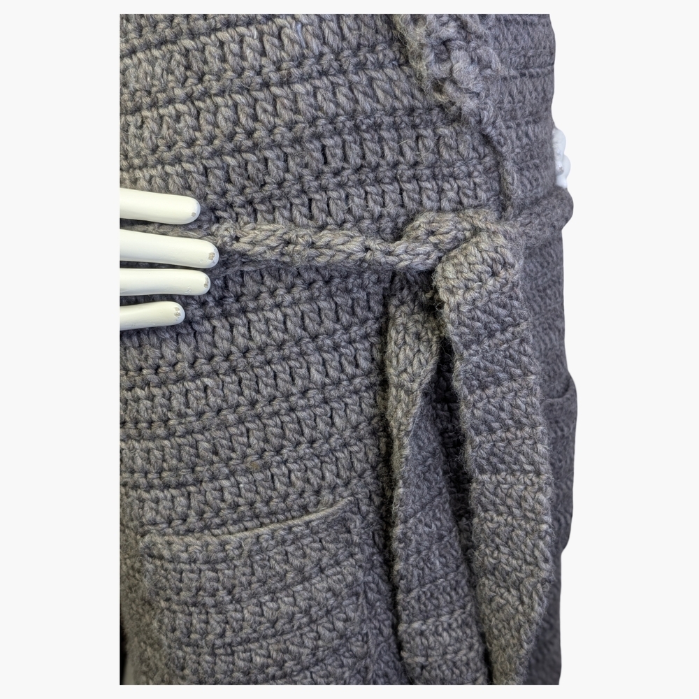 TRULY By Part Two Wool Blend Chunky Cardigan With Tie Front Belt | Size Medium - Picture 6 of 9
